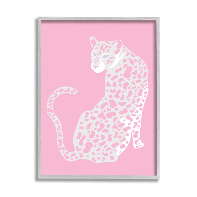 «Pink Modern Leopard Cheetah Piercing Gaze» par Birch & Ink - cadre flottant, impression sur toile