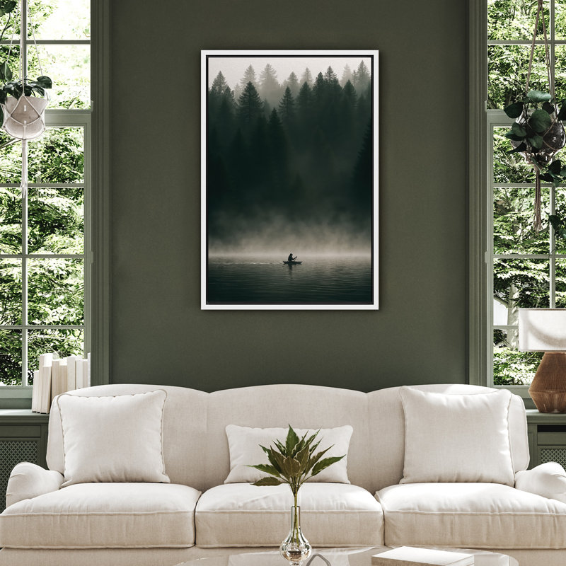Impression sur toile encadrée, impression de nature de forêt pour le décor du salon, H 24 po x l 16 po, Cadre flottant, Blanc