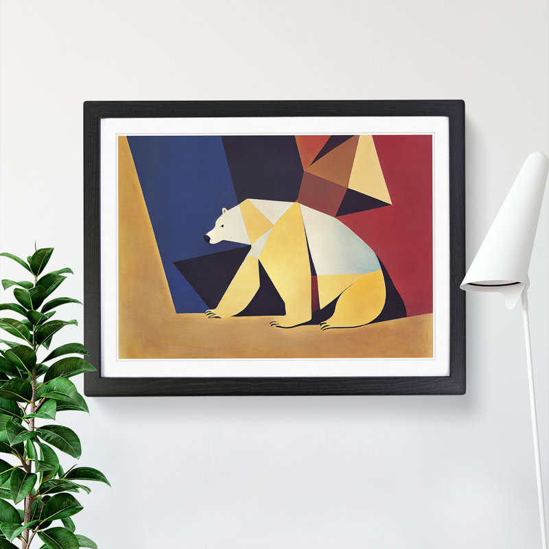 Cool Abstract Polar Bear - Framed Print, Black, 46cm H x 64cm W x 2cm D