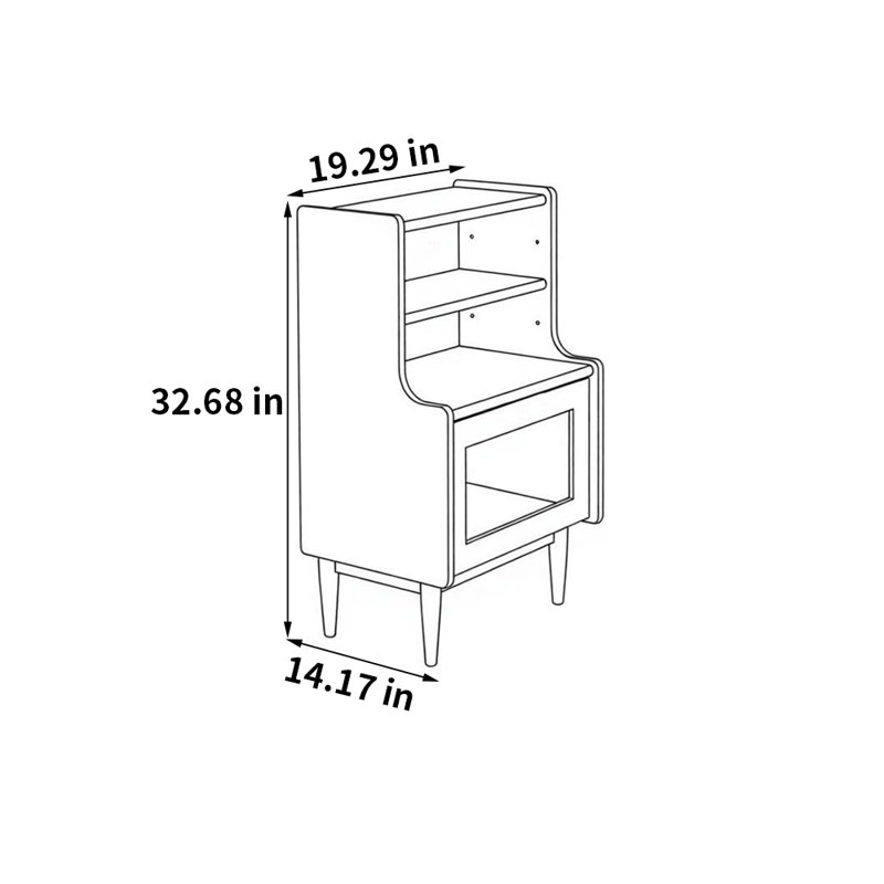 Petite armoire de salon moderne et minimaliste, Brun