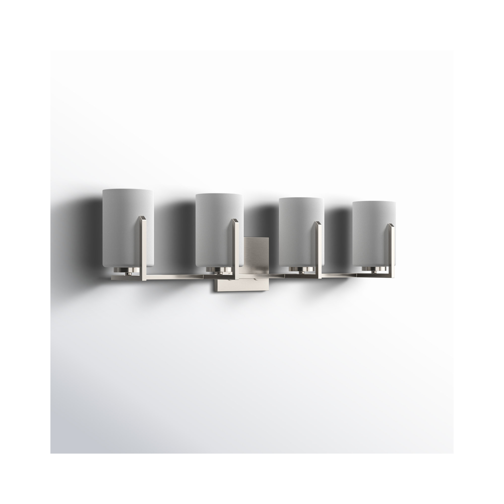 Ronsie 29.75" W 4-Light Dimmable Steel Vanity Light , Satin Nickel