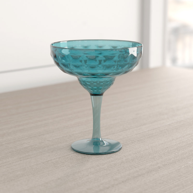 Ensemble de verre margarita en plastique 19 onces 6 pièces Elyse, Aigue-marine