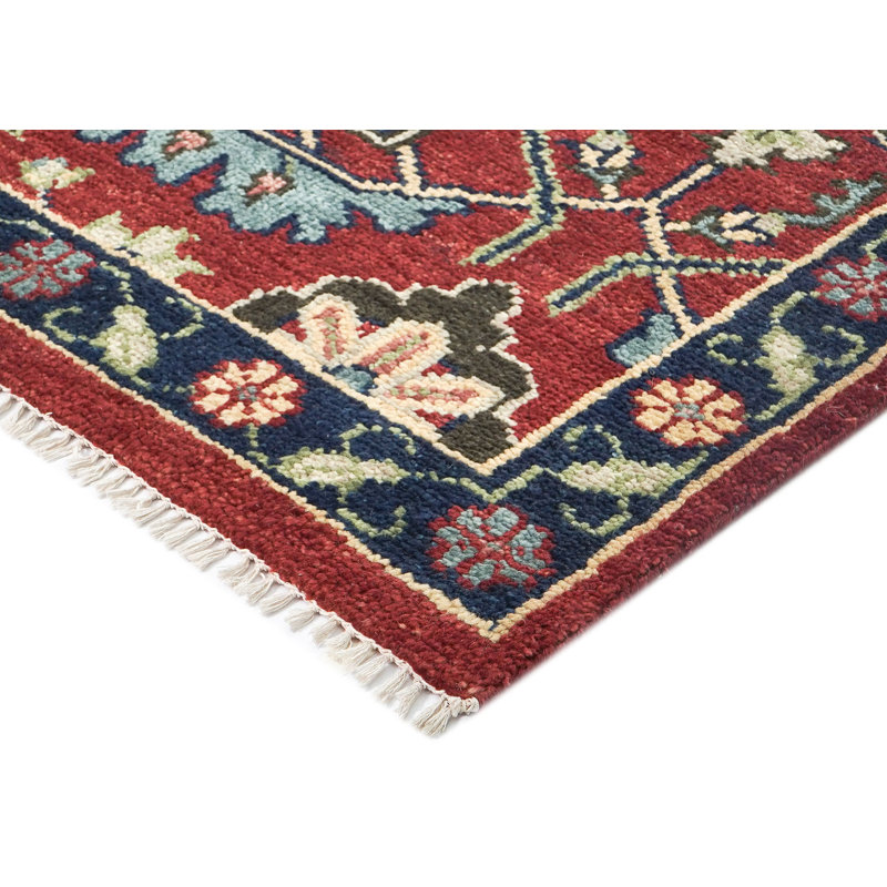 Tapis transitionnel Oushak rouille en laine noué à la main 8 pi 9 po x 12 pi 1 po