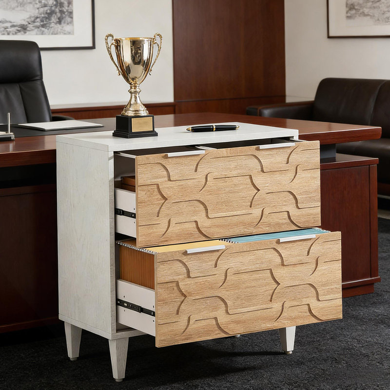 Wood Storage Cabinet,File Cabinet With Drawer, Natural