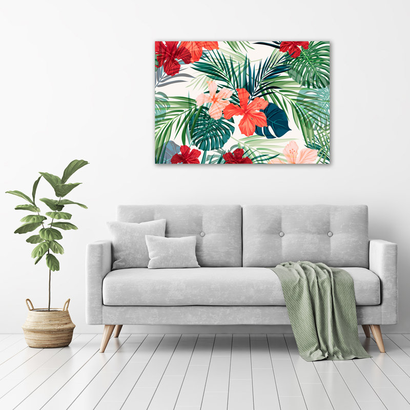 Tropical Flowers - Wrapped Canvas Print