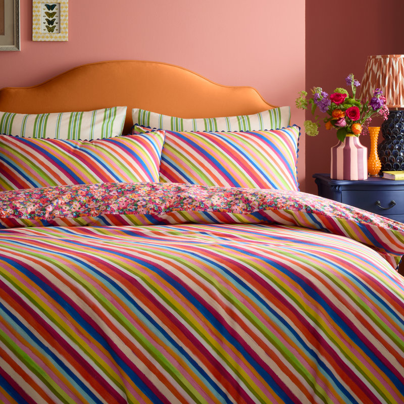 Darling Ditsy 100% Cotton Reversible Duvet Cover Set, King