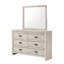 Mobilier de chambre à coucher 1 tiroir contemporain à 6 tiroirs de rangement à finition grise beige rustique-1196797156