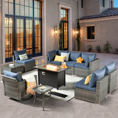 Stehle 7 - Person Outdoor Seating Group with Cushions by Latitude Run
