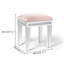130Cm Glass Top Vanity Table With Crushed Diamond Mirrored Stool Set