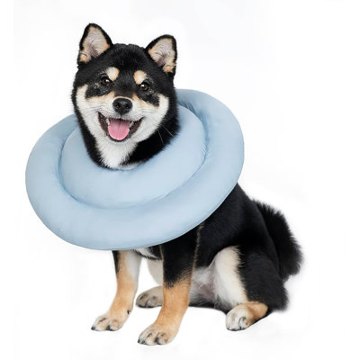 Cône de récupération imperméable et doux pour chien après une opération, alternative protectrice confortable au collier élisabéthain, collier ajustable en forme de beignet pour le cou pour animaux de compagnie qui empêche les chiens et les chats de se lécher les plaies