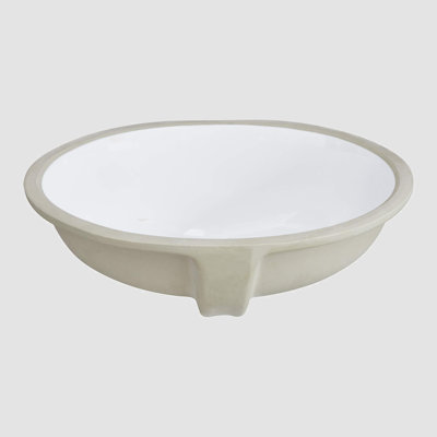 Lavabo de salle de bain ovale en céramique avec trop-plein 14,375 "Go Peak Track
