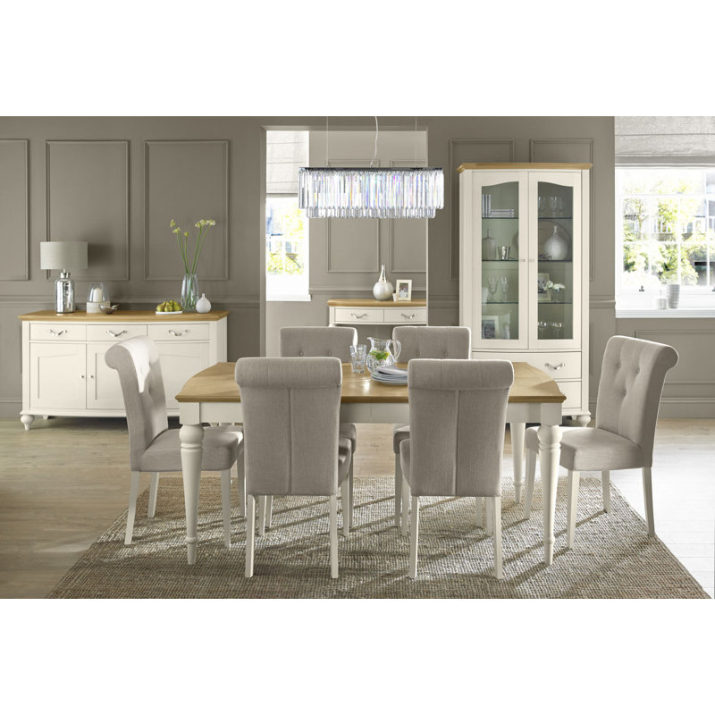 Snider 6 - Person Dining Set, 77cm H x 140cm W x 90cm D, Grey, Soft Grey/Grey Washed Oak