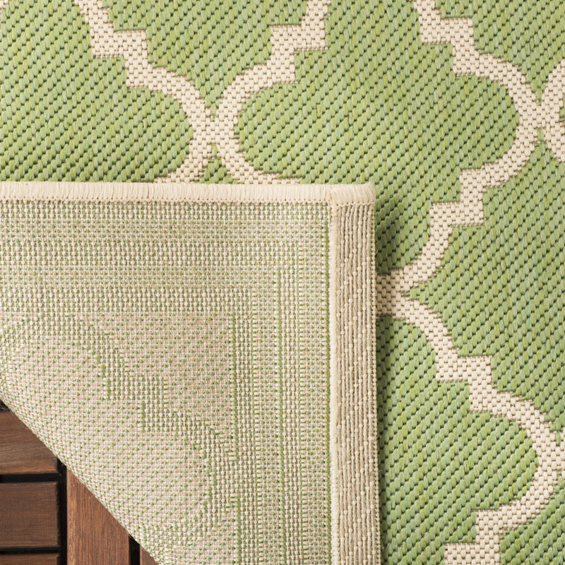 Hardrian Hooked Indoor/ Outdoor Olive/Cream Rug, Rectangle 201 x 290 cm