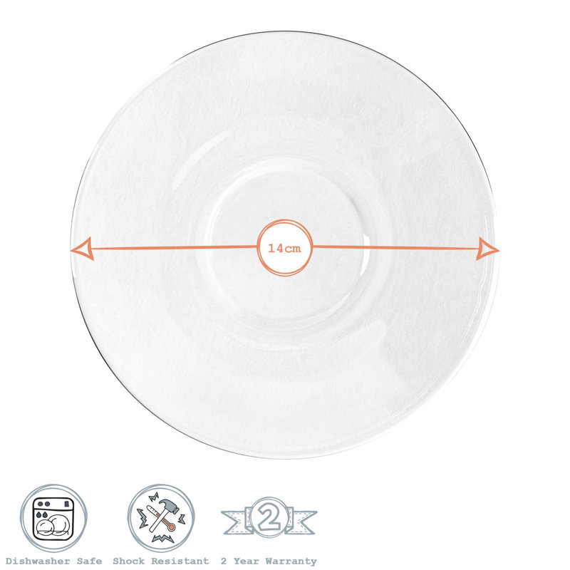 Bar Glass Cappuccino Saucers - 14cm4