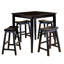 Tabourets de 18 po avec siège de selle, 2 pièces, bois massif, finition noire, robustesse décontractée dans la salle à manger, progression du poids de 250 lb,-1174827807-1174827806