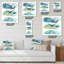 Blue and Green Clouds I - Horloge murale moderne-473401671