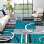Tapis moderne à motif géométrique abstrait tourbillonnant, tapis circulaire pour salle à manger d'intérieur et de salon-891877705