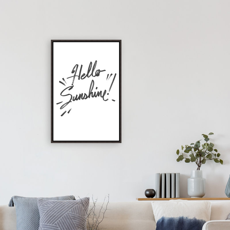Hello Sunshine! par Richard Ryder - cadre flottant, art textuel sur toile