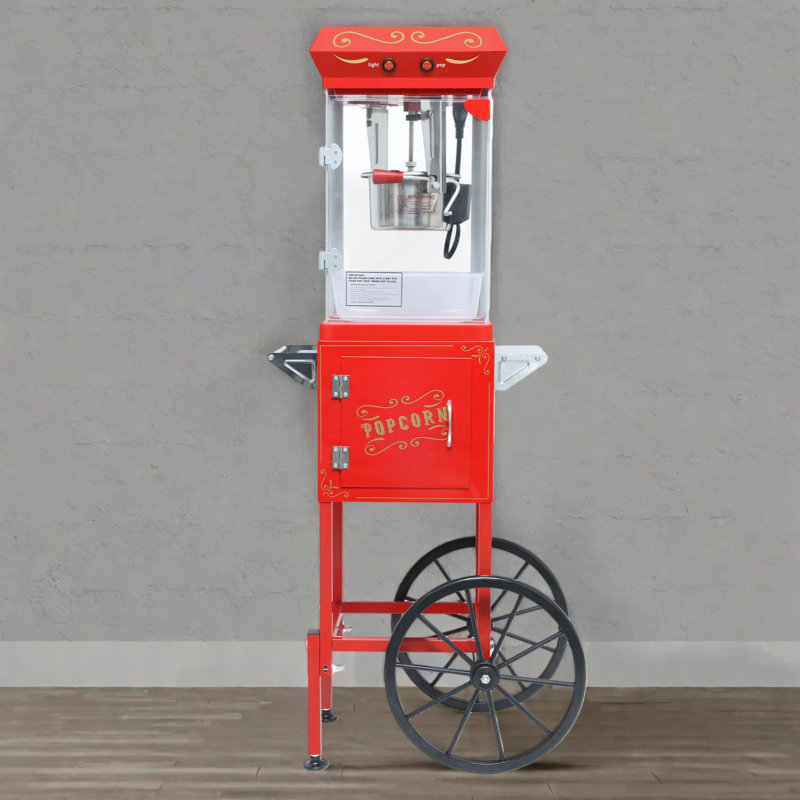 Machine à maïs soufflé de style rétro avec chariot pour cinéma maison