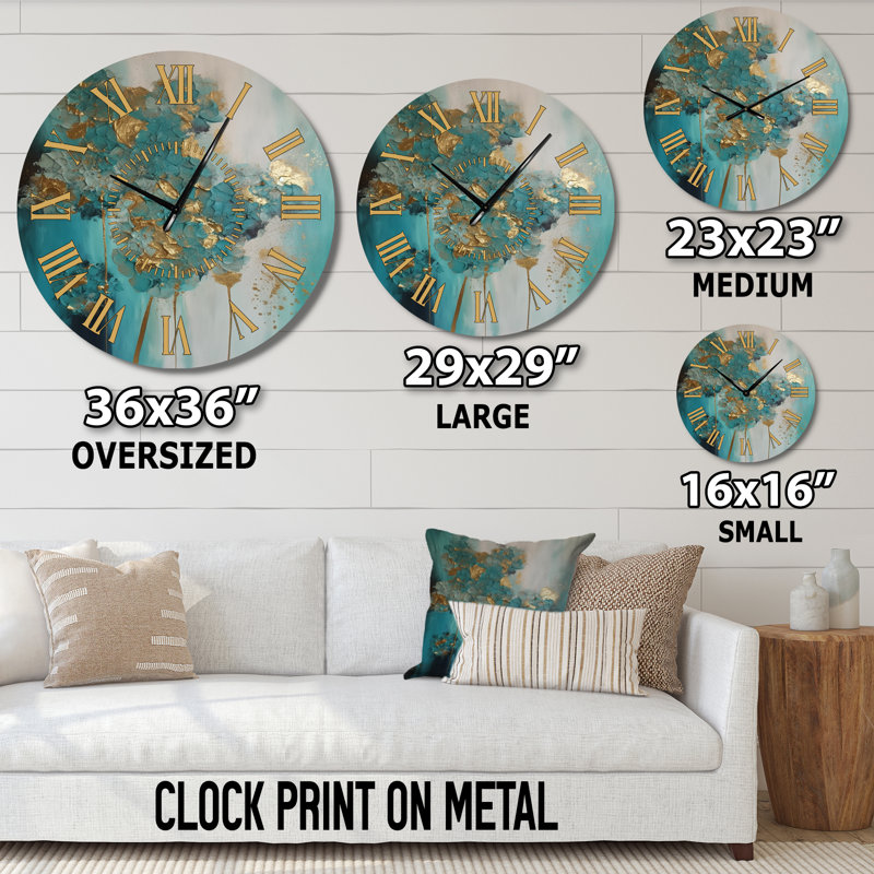 Horloge murale hortensia, Grand