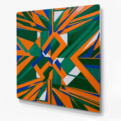 Art mural Hard Edge 54 en métal orange