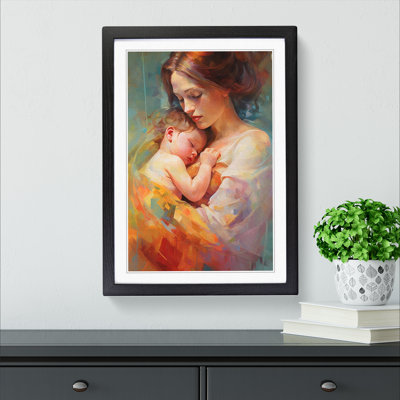 XYZ-FRM-V1223-4560 Mother and Baby Contemporary 1 Piece Single Picture Frame Wall Art