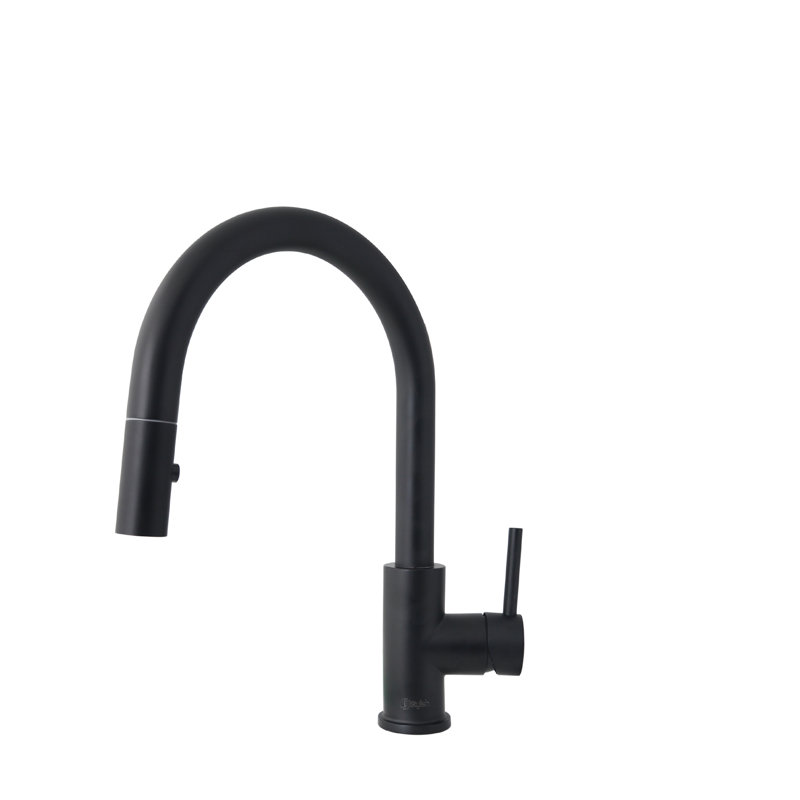 Robinet de cuisine moderne à poignée simple Modena, Noir mat