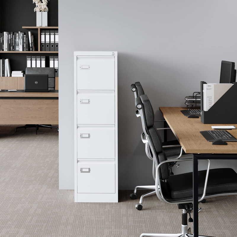 15.12'' Wide 4 -Drawer Steel File Cabinet, White