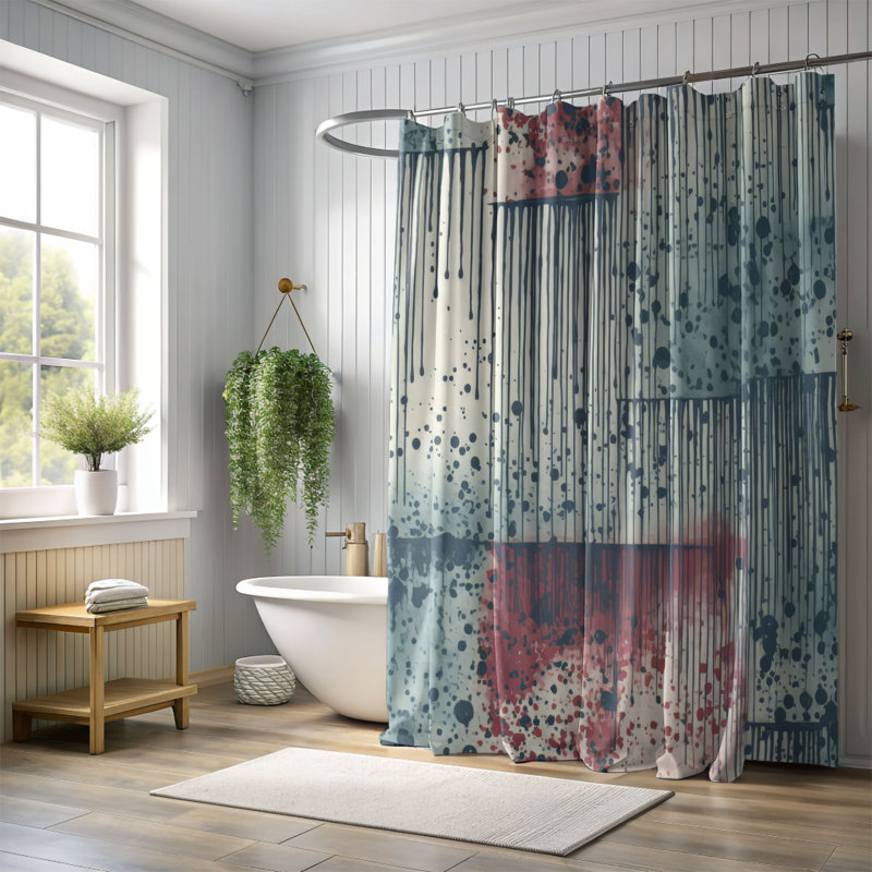 Rideau de douche Rainy Strokes - Premium, H 74 po x l 71 po