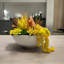 Arrangement de fausse plante grasse ivoire | Centre de table en céramique (14 po x 14 po x 12 po)