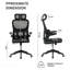 Chaise de bureau ergonomique noire à haut dossier, grande et haute chaise de bureau en maille, avec roulettes, fonction d'inclinaison, appui-tête 3D, soutien lombaire, chaise d'ordinateur pivotante pour bureau à domicile