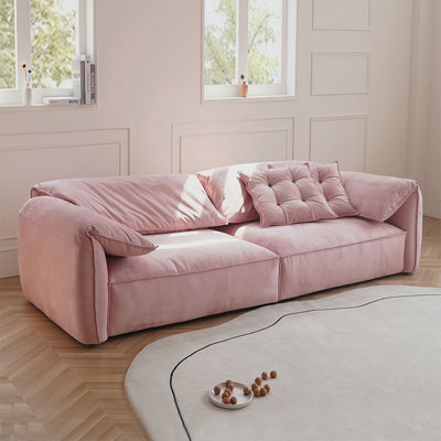 Pink Fabric Modular Sofa cushion couch