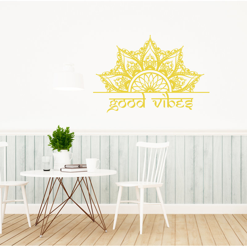 Adhésif décoratif demi-mandala, 18 po x 35 po, Doré
