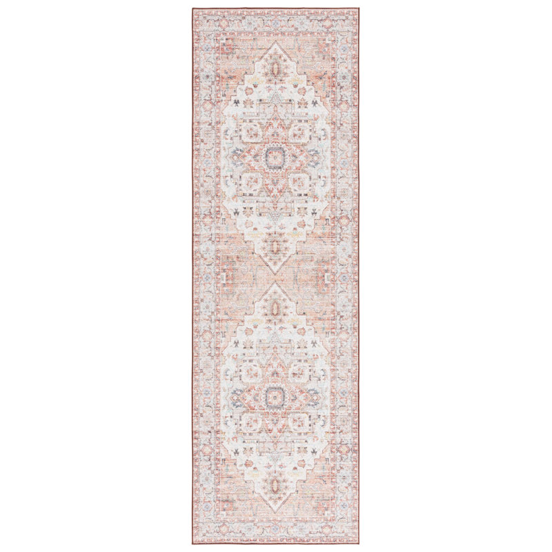 Tapis rouge clair / beige Arizona 913, Tapis de couloir 2 pi 6 po x 8 pi