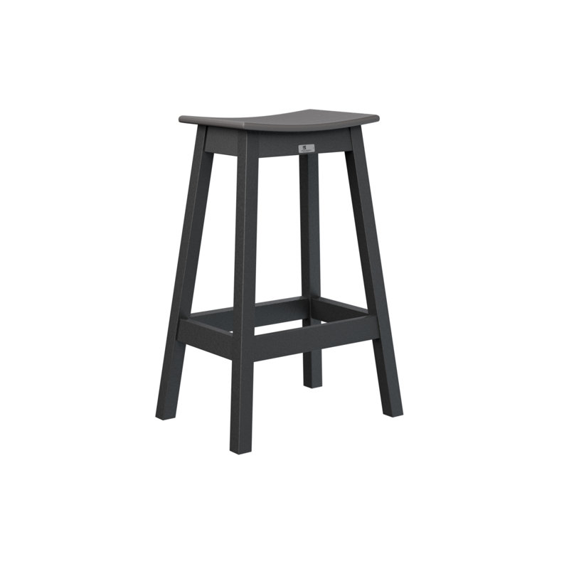 Outdoor Bar Stool, Black, Smoke Gray