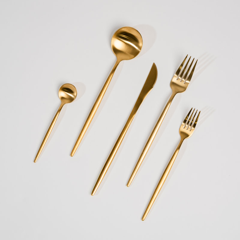 Royal Cutlery Set, Matte Gold