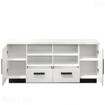 70.5" White Finish TV Stand With Drawers