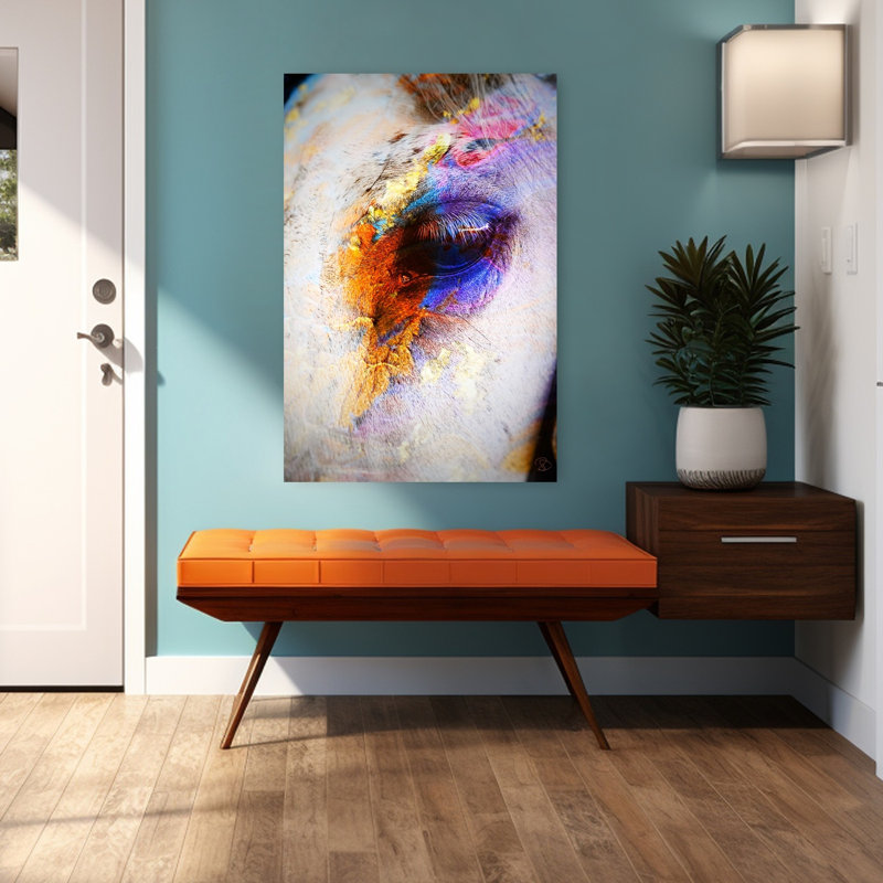 «Vibrant Equine Gaze Abstract Contemporary Horse Landscape Nature», art mural
