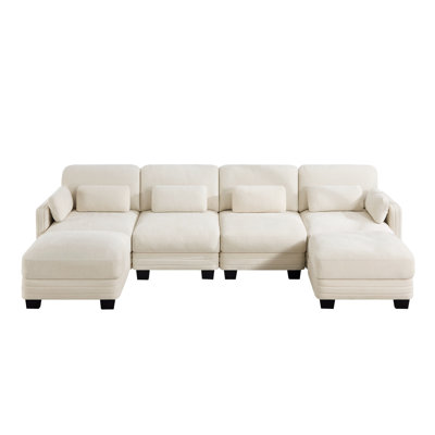 Channel Tufted Design Modern Minimalist Modular Sectional Sofa