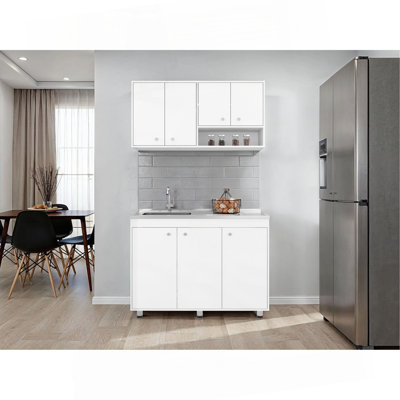 Ensemble d'armoires de cuisine Cohoe, 7 portes, 8 tablettes
