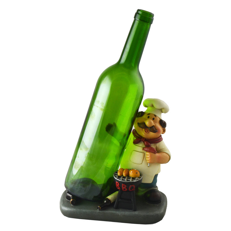 Support à vin de table 1 bouteille barbecue chef amusant figurine Seidl
