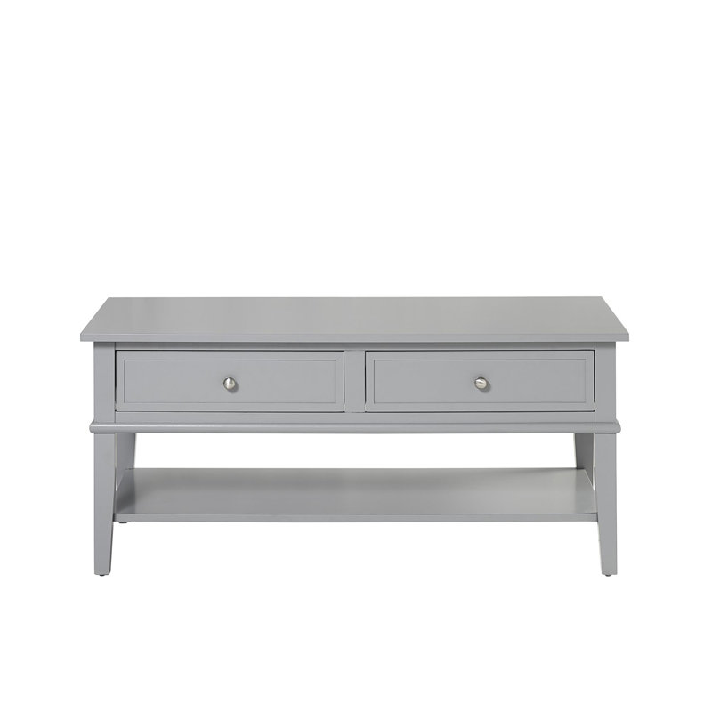 Denva Four Leg Coffee Table with Storage, Grey