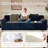71 Inch 3-Seater Sofa, Corduroy Fabric Deep Seat Couch, Comfy Loveseat Sofa No Assembly Required for Living Room, Bedroom, and Apartment(71 inch diagonal armrest)-201549548