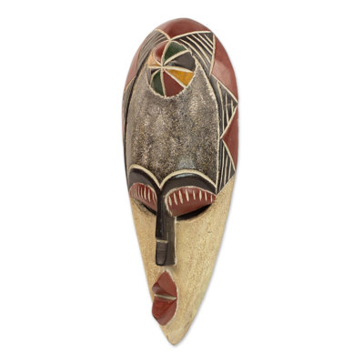Masque de bois africain Bungalow Rose Kasha