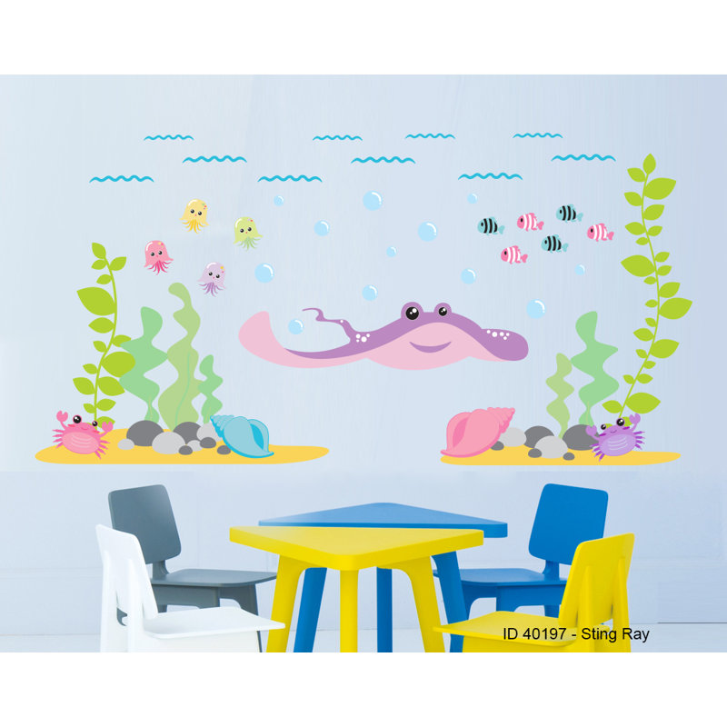 Nautical & Beach Non-Wall Damaging Wall Decal, Scheme C