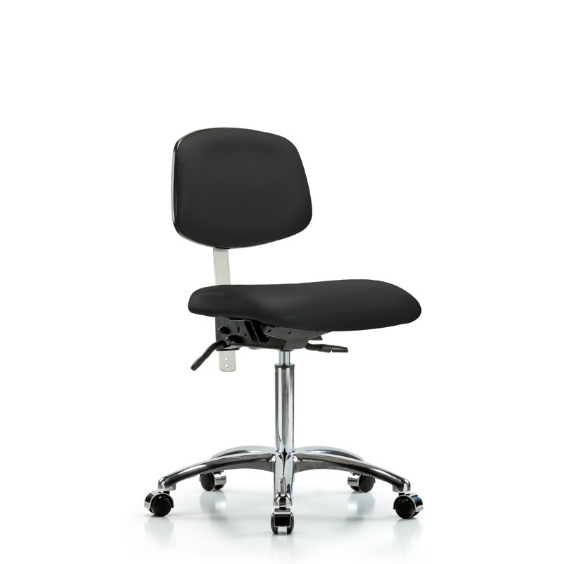 Chaise de travail Mia, Noir, Roulettes, Non inclus