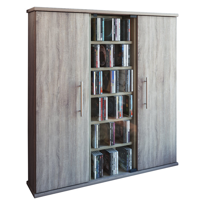 Santo Glass 88cm H Media Cabinet, Sonoma oak