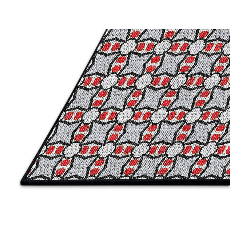 Tapis gris / rose Power Loom, Rectangle 7 pi x 10 pi