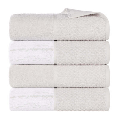 Serviette de bain en coton jacquard Lodie