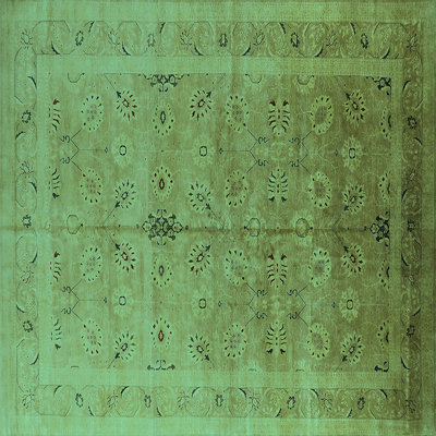 Tapis oriental en laine / polyester tissé à la machine en bleu